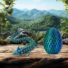 3D Printed Dragon Egg Crystal Full Articulated Dragon Fidget Toys Dragon in Egg