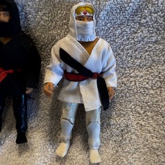 Vintage 1980s American Ninja Action Figure Set Black and White Gi 6 Inch Toy