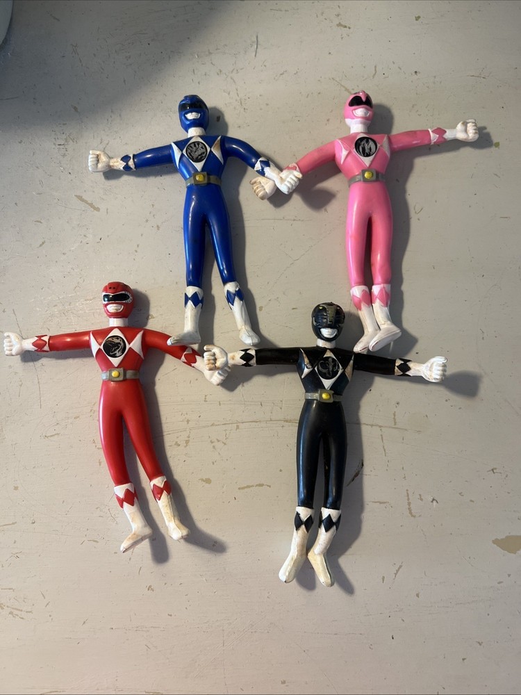 Vintage Mighty Morphin Power Rangers Saban Bendable Action Figures 1994 Lot Of 4