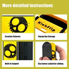 Magnetic Kickflip Fidget Slider for Adults Mini Flip Fingerboard Skateboard w…