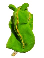 Vintage The Adventures of DUDLEY the Dragon Green Yellow 9in Plush Hand Puppet