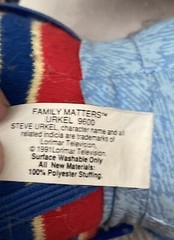 Vintage 1991 Hasbro Family Matters Steve Urkel 17″ Talking Pull-String Toy Doll
