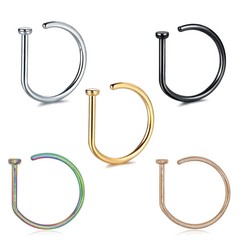 Unisex Fake Nose Ring Clip, Stainless Steel Septum Earrings Punk Fashion Body Je