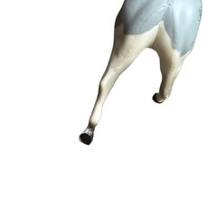 Grand Champion Grey White Pinto Horse Toy Figurine Brushable Mane Tail Horseshoe