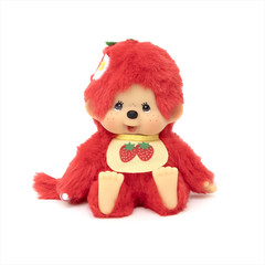 5.5″ Small Monchhichi Doll – Strawberry Fruit Colors – Authentic Monkey Plush