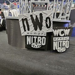 WWE Mattel WCW/NWO Monday Nitro Announce Table With Changeable Logos Accessory