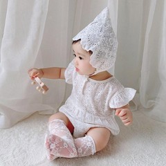 Lace Embroidery Baby Girl Bonnet Hat Summer Breathable Mesh Kids Cap