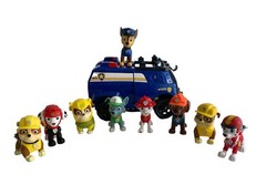 Lot of 9 Paw Patrol Figures & Vehicle – Marshall Chase Rubble Rocky Zuma