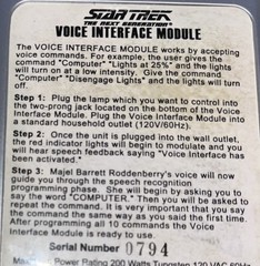 Star Trek The Next Generation Voice Interface Module VOS Systems