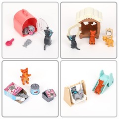 43-Piece Cat Figurine Playset – Realistic Pet Care Toys for Kids, Toddlers, B…