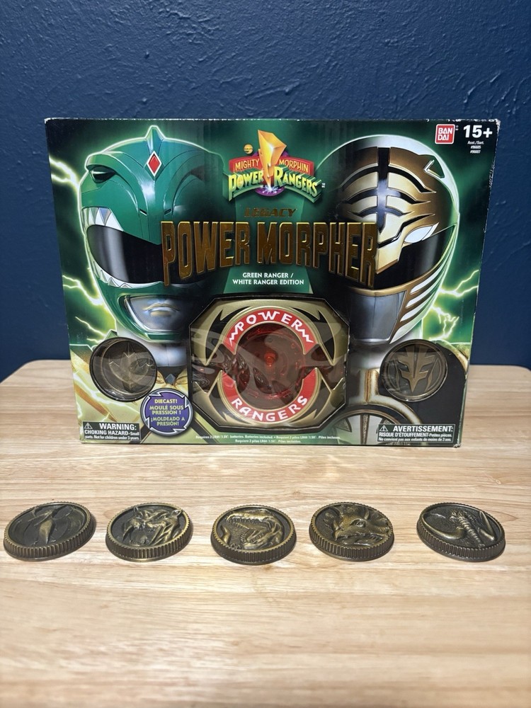 Power Rangers Legacy Power Morpher Green/White Edition 2 Coins W/ Extra Coins