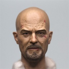 1/6 Scale Wounded Bryan Cranston Mr. White Head Carving Sculpt Model Toys