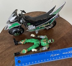 VtgPower Rangers Ninja Storm Green Ranger + Tsunami Cycle Motorcycle Bandai 2002