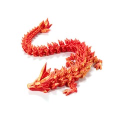 3D Printed Crystal Articulated Dragon Home Office Desktop Fish Tank Fidget Toys