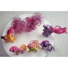 Hasbro My Little Pony Unicorn Figures Multicolored G4 Brushable Hair Lot of 7