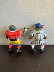 Teenage Mutant Ninja Turtles Football Leo & Baseball Raph TMNT Vintage 1991