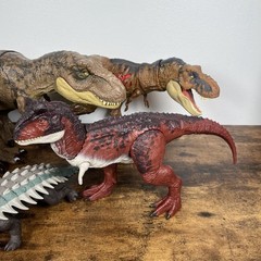 Jurassic Park World Toys Lot x6 Trex x3 – Carnotaurus Ankylosaurus & Allosaurus