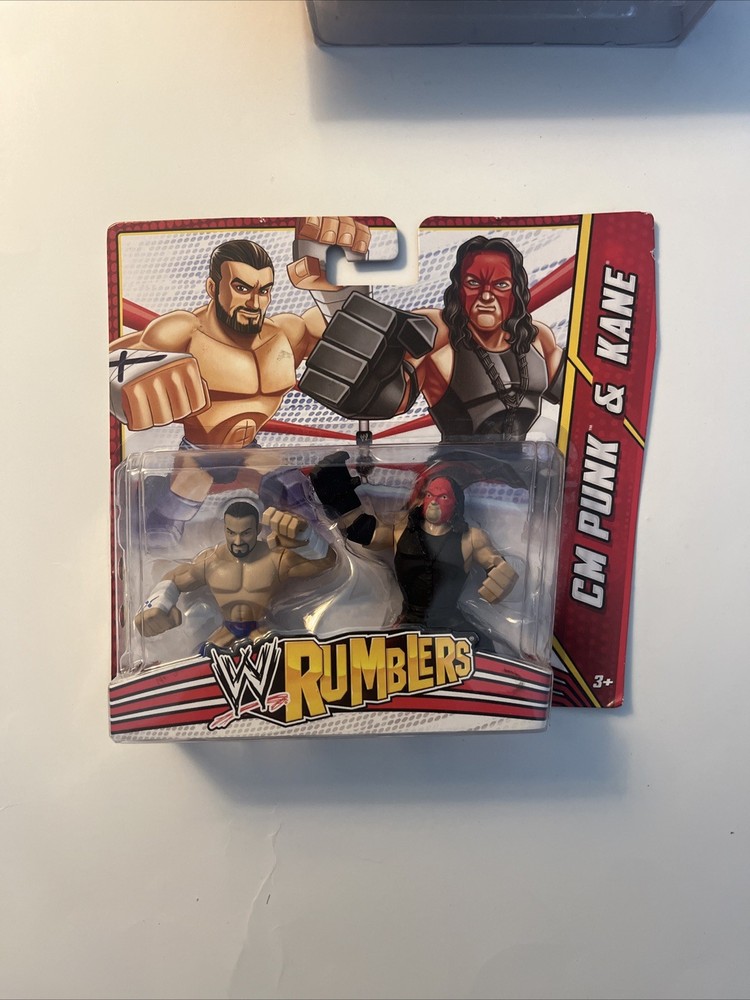 WWE Wrestling Rumblers Mattel Series 3 CM Punk & Kane Figure 2-Pack SEALED READ