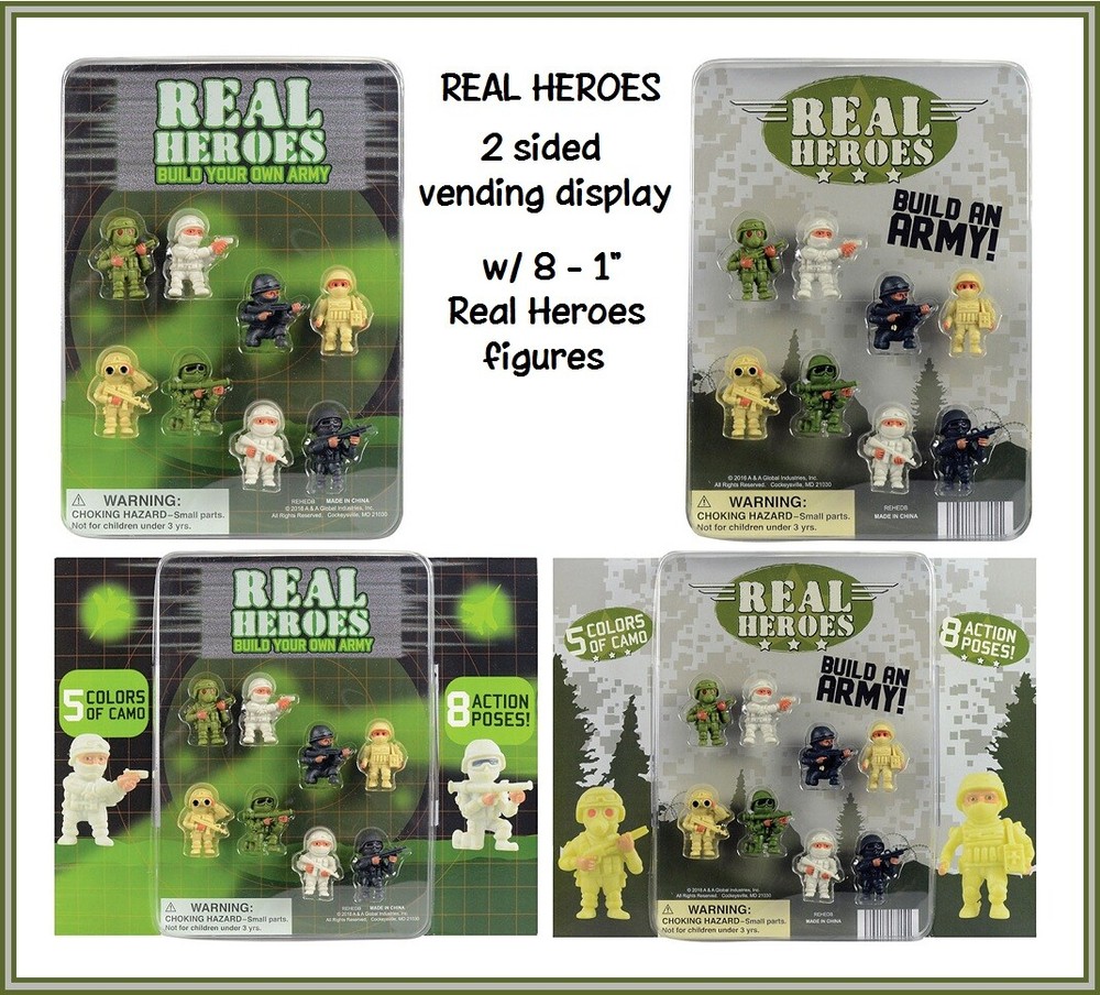 Hey Homies check out The Real Heroes 8 – 1.25″ figures in vending display Army