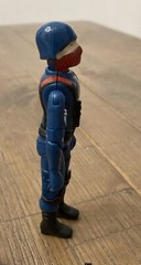 Black Major GI Joe Factory Custom Cobra Trooper With Silver Helmet Sigil
