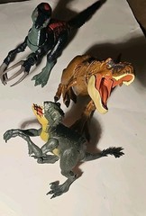 (3) Jurassic World LOT Scorpios Rex Camp Cretaceous T Rex Battle & Slashin Dino