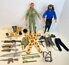 Vintage Set of 2 GI Joe’s Hall of Fame Lot of 2 With Clothes/ Accessories