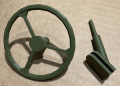 GI Joe Jeep 7000 Repro Qty 1 3D Printed Hasbro 12” Jeep Steering Wheel and Stem
