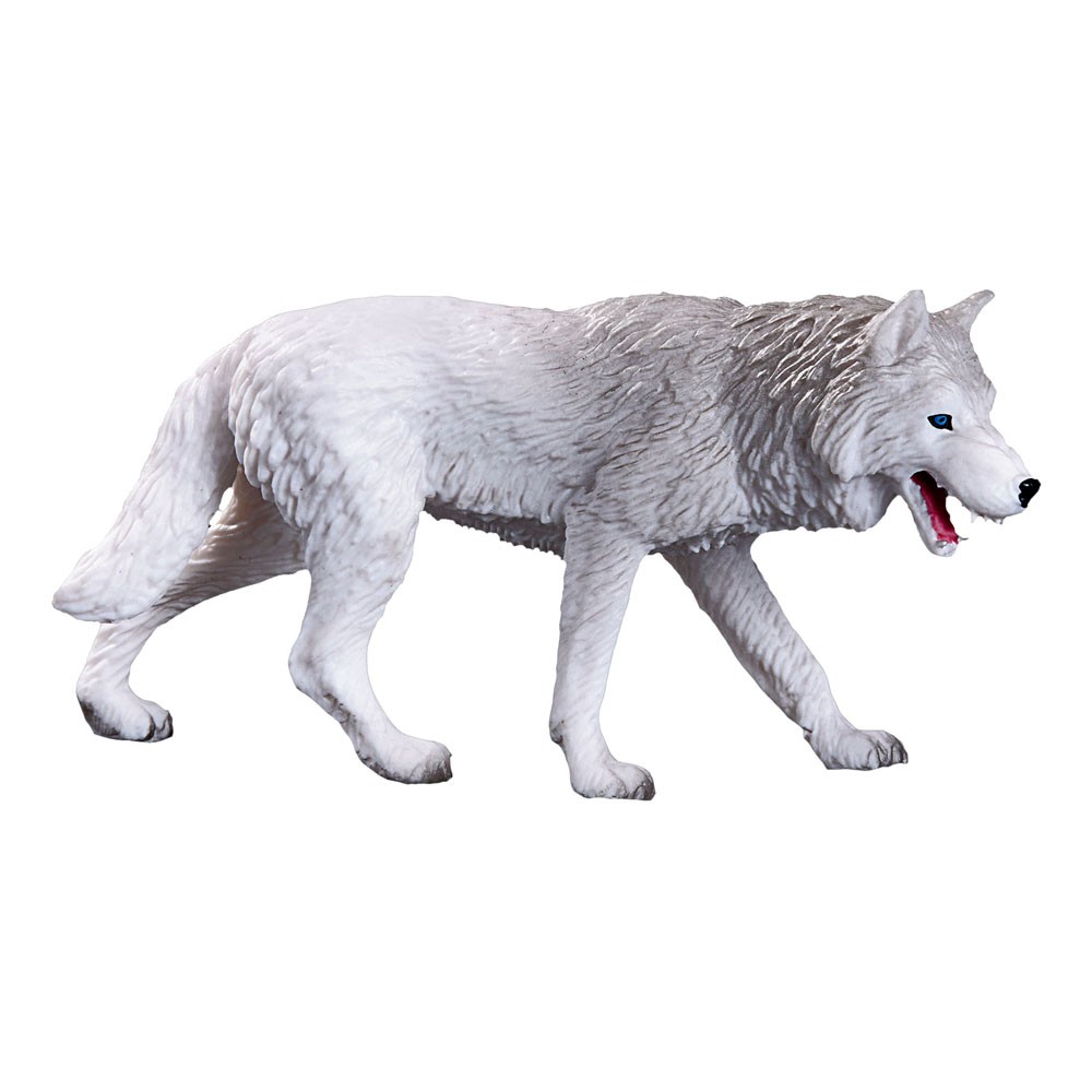 MOJO Wildlife & Woodland Arctic Wolf Toy Figure, 3 Years and Above, Grey (381052