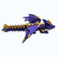 Qty 2 Crystal Wolf Dragon Toys 10″ Articulated 3D Fantasy Fidget Desk Pets
