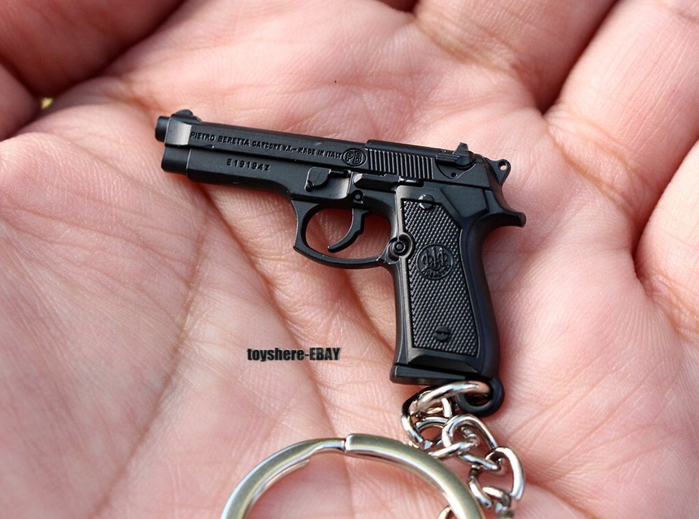 1/6 mini gun pietro beretta M92 M93 full metal keychain toy gift 5cm