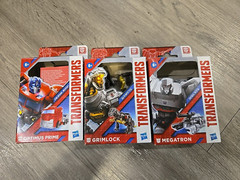 3 NEW IN BOX Hasbro Transformers Optimus Prime Grimlock Megatron FIGURES