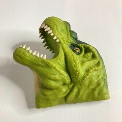 Lot of 3 Realistic T-Rex Dinosaur Heads Hand Puppets Soft Rubber Silicone