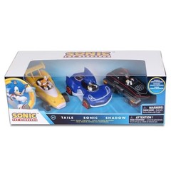 Sonic Shadow Tails Pullback 3 Pack Vehicles Non Riding Toy No Batteries Required