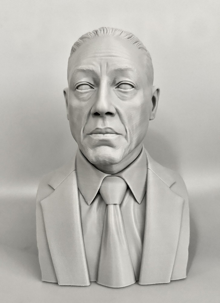 Breaking Bad Gus Fring 3D Printed Bust Statue 6.5 Inches Gray
