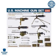 Academy US WWII Machine Gun Model Kit – 1/35 Scale, Ammo & Accessories