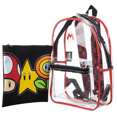 Super Mario Transparent Backpack Clear 16″ School Bag