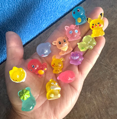Miniature Resin Pokemon Figures – Set of 13 – Glow in Dark – by BANDAI – NEW