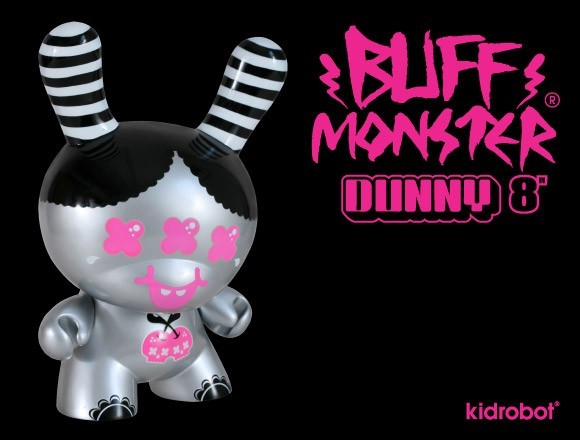 Kidrobot Buff Monster 8 Inch Dunny 2009 Vaulted Limited Edition Silver Vinyl