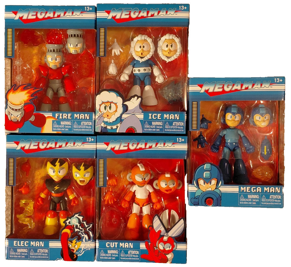 Jada Toys Mega Man Wave 1+2 Lot of 5 Cut Man Elect Man Ice Man Fire
