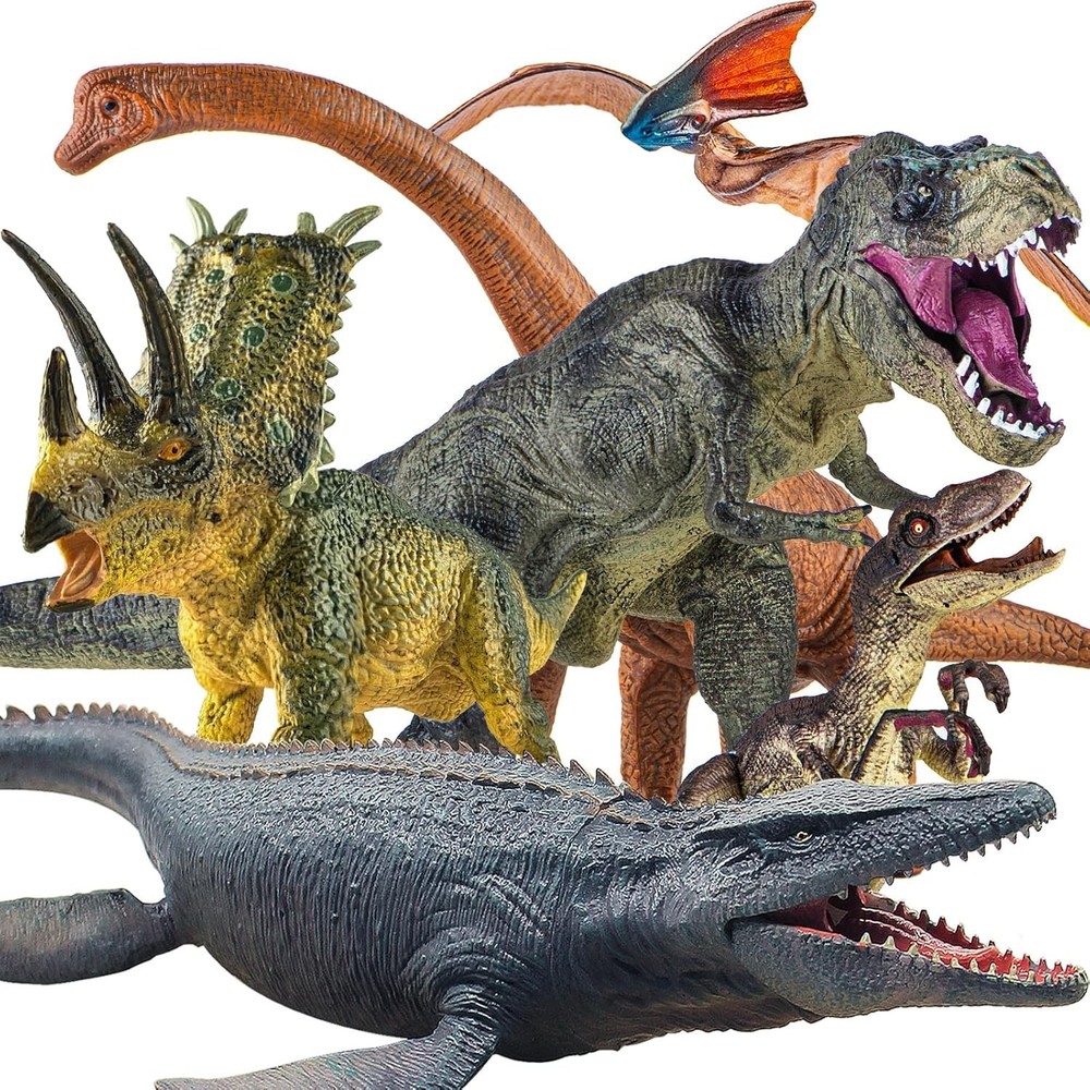 6PCS Jumbo Dinosaur Toy Set, Realistic Dinosaurs Toys for Kids – Large Dino Play