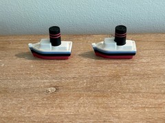 Rudolph Island Of Misfit Toys Lot of 2 Misfit Tug Boat Figures Toy Boat Tugboat