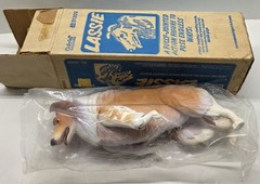 Vtg 1970s Lassie TV Show Toy Dog Gabriel Movable Head Legs Tail Action Figure
