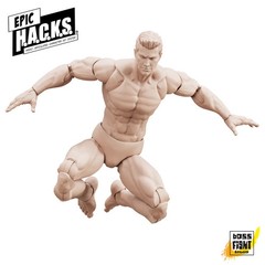 Champagne Beige 1:12 EPIC HACKS Blank Male Action Figure 6″ Boss Fight