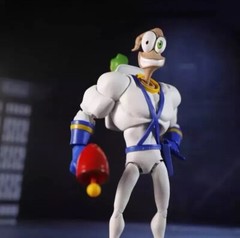 Earthworm Jim Action Figure Collection Game Peripherals Worm Body Jim Heads.