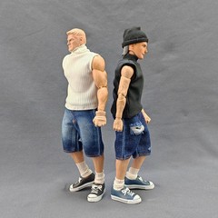 1/12 Turtleneck Sleeveless Vest Denim Shorts Outfit For 6″ Male Action Figure