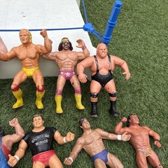 Lot Of 19- WWF TITAN SPORTS LJN COLLECTIBLE WRESTLERS 8 “ Plus RING