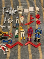Vintage PANOSH PLACE VOLTRON KEY Lot Parts Weapons Helmet accessories set figure