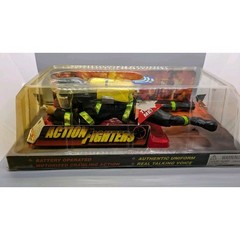Action Fighters 12″ Firefighter Figure Toy Talking Crawling Sealed