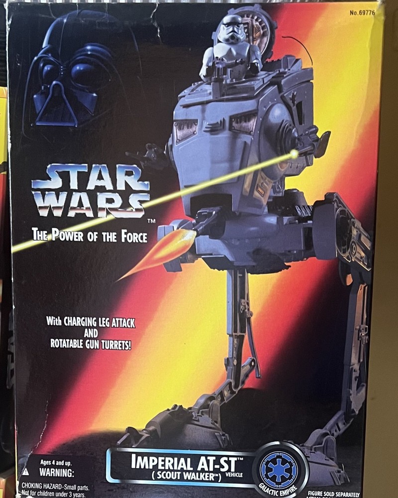 Star Wars Power Of The Force Imperial AT-ST Scout Walker Vehicle New