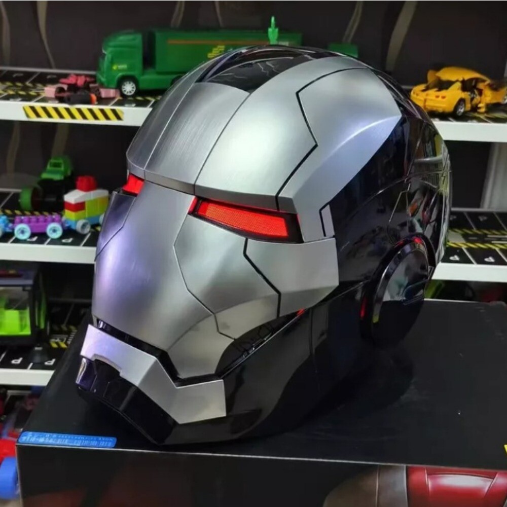 AUTOKING Iron Man Helmet MK5 1:1Wearable Voice Control Cosplay Mask Matte Silver